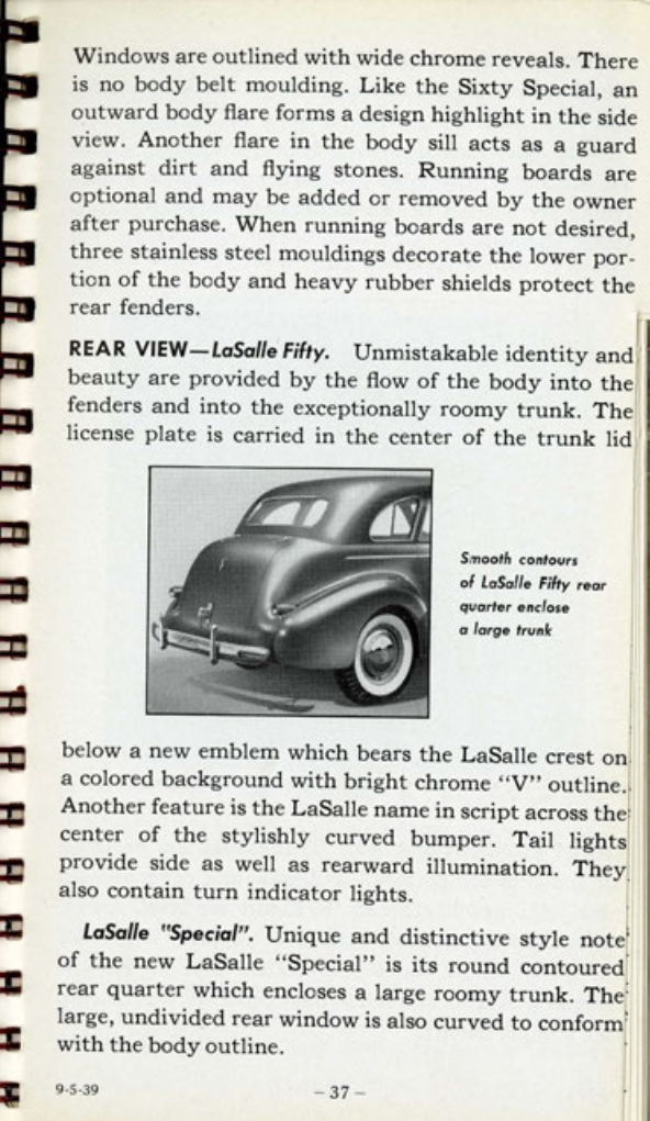 1940 Cadillac LaSalle Data Book Page 112